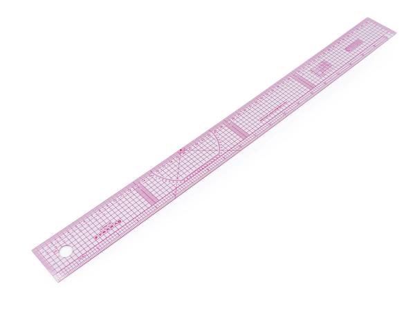 Flexibles Lineal 5x55 cm Transparent/Beere